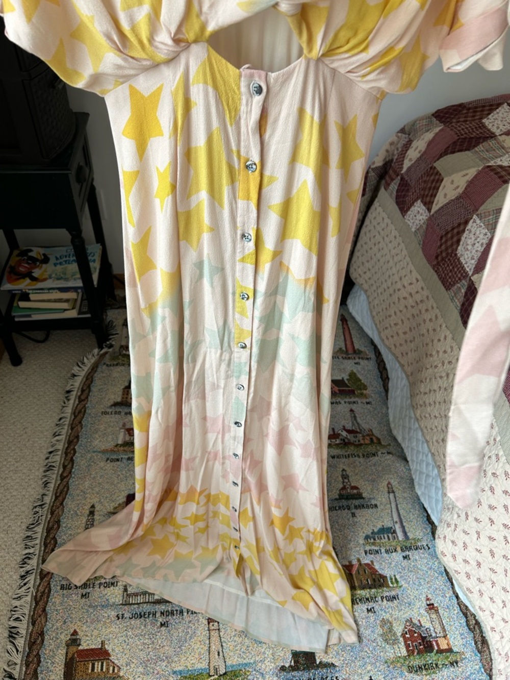 Mara Hoffman Star Blast Tie Front Maxi Dress 4 - Picture 5 of 11